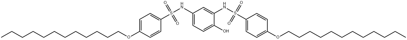 N,N'-(4-hydroxy-1,3-phenylene)bis[4-(dodecyloxy)benzenesulphonamide] 结构式