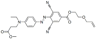 2-(allyloxy)ethyl 3,5-dicyano-4-[[4-[ethyl(3-methoxy-3-oxopropyl)amino]phenyl]azo]benzoate 结构式