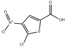 5-氯-4-硝基噻吩-2-羧酸 结构式