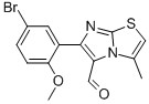 6-(5-BROMO-2-METHOXYPHENYL)-3-METHYLIMIDAZO[2,1-B]THIAZOLE-5-CARBOXALDEHYDE 结构式