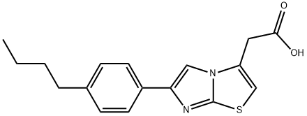 6-(4-BUTYLPHENYL)IMIDAZO[2,1-B]THIAZOLE-3-ACETIC ACID 结构式