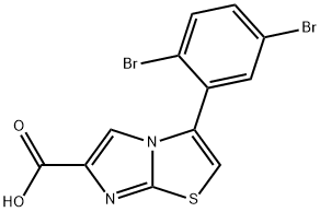 3-(2,5-DIBROMOPHENYL)-2-METHYLIMIDAZO[2,1-B]THIAZOLE-6-CARBOXYLIC ACID 结构式