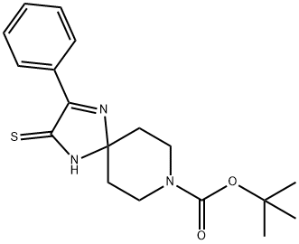 tert-Butyl2-phenyl-3-thioxo-1,4,8-triazaspiro[4.5]dec-1-ene-8-carboxylate 结构式