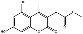 2-(5,7-二羟基-4-甲基-2-氧代-2H-色烯-3-基)乙酸甲酯 结构式