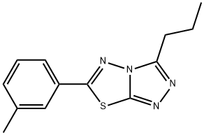 1,2,4-TRIAZOLO[3,4-B][1,3,4]THIADIAZOLE, 6-(3-METHYLPHENYL)-3-PROPYL- 结构式