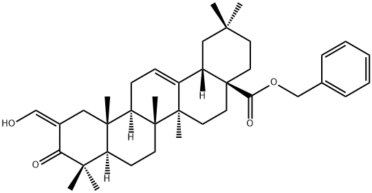 (2Z)-2-(羟基亚甲基)-3-氧代齐墩果-12-烯-28-酸苯甲酯 结构式
