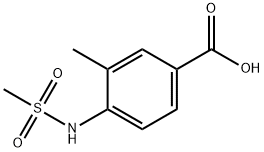 3-甲基-4-甲磺酰氨基苯甲酸 结构式