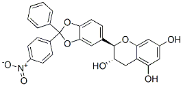 (2R-trans)-3,4-dihydro-2-[2-(4-nitrophenyl)-2-phenyl-1,3-benzodioxol-5-yl]-2H-1-benzopyran-3,5,7-triol 结构式