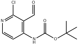 N-(2-氯-3-甲酰基-4-吡啶基)氨基甲酸叔丁酯 结构式