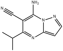 Pyrazolo[1,5-a]pyrimidine-6-carbonitrile, 7-amino-5-(1-methylethyl)- (9CI) 结构式