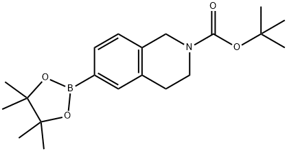 6-(4,4,5,5-三甲基-1,3,2-二氧代硼戊烷-2-基)-3,4-二氢异喹啉-2(1H)-甲酸叔丁酯 结构式
