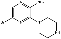 2-氨基-5-溴-3-哌嗪基吡嗪 结构式