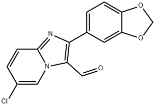 2-BENZO[1,3]DIOXOL-5-YL-6-CHLORO-IMIDAZO[1,2-A]PYRIDINE-3-CARBALDEHYDE 结构式