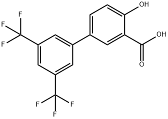 [1,1'-Biphenyl]-3-carboxylic acid, 4-hydroxy-3',5'-bis(trifluoromethyl)- 结构式