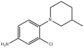 3-氯-4-(3-甲基-1-哌啶基)苯胺 结构式