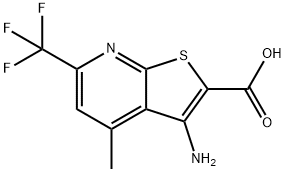 3-amino-4-methyl-6-(trifluoromethyl)thieno[2,3-b]pyridine-2-carboxylic acid 结构式