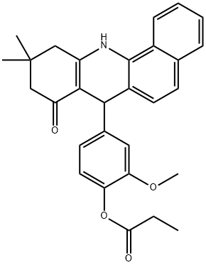 7,10,11,12-Tetrahydro-7-[3-methoxy-4-(1-oxopropoxy)phenyl]-10,10-dimethyl-Benz[c]acridin-8(9H)-one 结构式