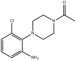 1-[4-(2-氨基-6-氯苯基)-1-	哌嗪]乙酮 结构式