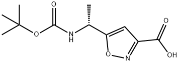 (R)-5-(1-((叔丁氧基羰基)氨基)乙基)异噁唑-3-羧酸 结构式