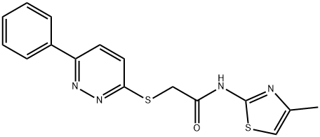 N-(4-甲基-2-噻唑基)-2-[(6-苯基-3-哒嗪基)硫基]-乙酰胺 结构式