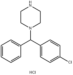 1-[(4-CHLOROPHENYL)(PHENYL)METHYL]PIPERAZIN-1-IUM CHLORIDE 结构式