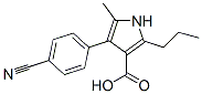 1H-Pyrrole-3-carboxylic  acid,  4-(4-cyanophenyl)-5-methyl-2-propyl- 结构式