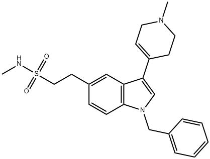 N-Methyl-1-(phenylmethyl)-3-(1,2,3,6-tetrahydro-1-methyl-4-pyridinyl)-1H-indole-5-ethanesulfonamide 结构式