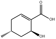 1-Cyclohexene-1-carboxylic acid, 6-hydroxy-4-methyl-, (4R,6S)- (9CI) 结构式