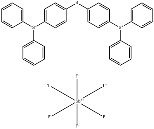 二[4-二苯基硫苯基]硫醚二六氟锑酸盐 结构式
