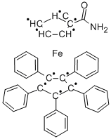 1′-(氨基羰基)-1,2,3,4,5-五苯基-二茂铁 结构式