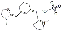 3-METHYL-2-((E)-(3-[(Z)-(3-METHYL-1,3-THIAZOLIDIN-2-YLIDENE)METHYL]CYCLOHEX-2-EN-1-YLIDENE)METHYL)-4,5-DIHYDRO-1,3-THIAZOL-3-IUM PERCHLORATE 结构式