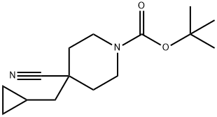 4-氰基-4-(环丙基甲基)哌啶-1-羧酸叔丁酯 结构式