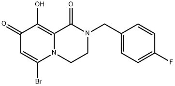 6-溴-2-[(4-氟苯基)甲基]-3,4-二氢-9-羟基-2H-吡啶并[1,2-A]吡嗪-1,8-二酮 结构式