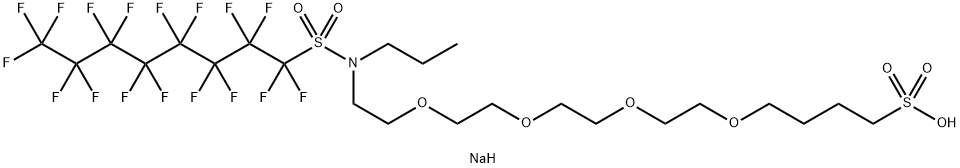 4-[2-[2-[2-[2-[N-Propyl-N-(heptadecafluorooctyl)sulfonylamino]ethoxy]ethoxy]ethoxy]ethoxy]butane-1-sulfonic acid sodium salt 结构式