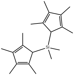 DIMETHYLBIS(2,3,4,5-TETRAMETHYL-2,4-CYCLOPENTADIEN-1-YL)SILANE 结构式