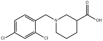1-[(2,4-二氯苯基)甲基]-3-哌啶甲酸 结构式