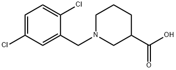 1-[(2,5-二氯苯基)甲基]-3-哌啶甲酸 结构式