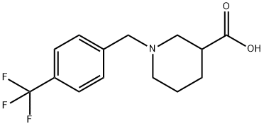 1-(4-TRIFLUOROMETHYL-BENZYL)-PIPERIDINE-3-CARBOXYLIC ACID HYDROCHLORIDE 结构式