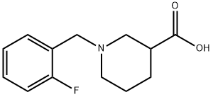 1-[(2-氟苯基)甲基]-3-哌啶甲酸 结构式