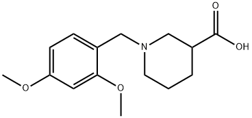 1-(2,4-DIMETHOXYBENZYL)PIPERIDINE-3-CARBOXYLIC ACID 结构式