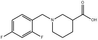 1-(2,4-difluorobenzyl)piperidine-3-carboxylic acid 结构式