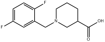 1-(2,5-difluorobenzyl)piperidine-3-carboxylic acid 结构式