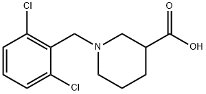 1-[(2,6-二氯苯基)甲基]-3-哌啶甲酸 结构式