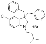 1-异戊基-2-甲基-3,3-二苄基-5-氯吲哚溴盐 结构式