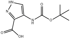 4-((叔丁氧基羰基)氨基)-1H-吡唑-3-羧酸 结构式