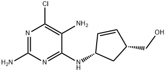 (1S-cis)-(+/-)-4-[(2,5-DiaMino-6-chloro-4-pyriMidinyl)aMino]-2-cyclopentene-1-Methanol 结构式