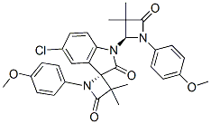 (S)-5'-CHLORO-1-(4-METHOXYPHENYL)-1'-((S)-1-(4-METHOXYPHENYL)-3,3-DIMETHYL-4-OXOAZETIDIN-2-YL)-3,3-DIMETHYLSPIRO[AZETIDINE-2.3'-INDOLINE]-2',4-DIONE 结构式