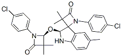 (S)-1-(4-CHLOROPHENYL)-2'-((S)-1-(4-CHLOROPHENYL)-3,3-DIMETHYL-4-OXOAZETIDIN-2-YLOXY)-3,3,5'-TRIMETHYLSPIRO[AZETIDINE-2.3'-INDOLINE]-4-ONE 结构式