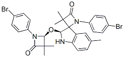 (S)-1-(4-BROMOPHENYL)-2'-((S)-1-(4-BROMOPHENYL)-3,3-DIMETHYL-4-OXOAZETIDIN-2-YLOXY)-3,3,5'-TRIMETHYLSPIRO[AZETIDINE-2.3'-INDOLINE]-4-ONE 结构式