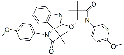 (S)-1-(4-METHOXYPHENYL)-2'-((R)-1-(4-METHOXYPHENYL)-3,3-DIMETHYL-4-OXOAZETIDIN-2-YLOXY)-3,3-DIMETHYLSPIRO[AZETIDINE-2,3'-INDOL]-4-ONE 结构式